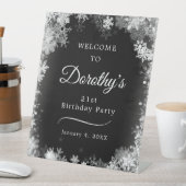 Signe De Table 21e anniversaire Wonderland Winter Wonderland Snow (In SItu)