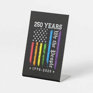 Signe De Table 250 Ans de Drapeau de Fierté LGBT Américain 250e A