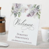 Signe De Table 25e anniversaire Purple Lilac Spring Flower Welcom (In SItu)