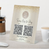 Signe De Table 2 codes QR Logo personnalisé Parties scintillant d (In SItu)