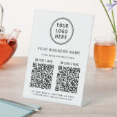 Signe De Table 2 codes QR pour logo d'entreprise (In SItu)