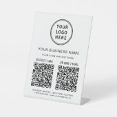 Signe De Table 2 codes QR pour logo d'entreprise (Recto)