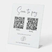 Signe De Table 2 codes QR simples Scannez pour payer avec logo (Recto)
