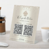Signe De Table 2 QR Code Payer ici Gold Cupcake Parties scintilla (In SItu)