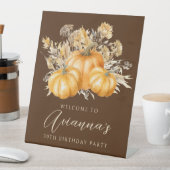 Signe De Table 30e anniversaire Citrouille de fête Automne Flower (In SItu)