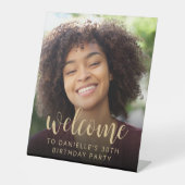 Signe De Table 30e anniversaire de fête Photo Bienvenue (Recto)