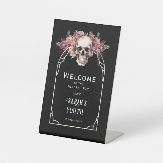 Signe De Table 30th Birthday Funeral Welcome (Recto)