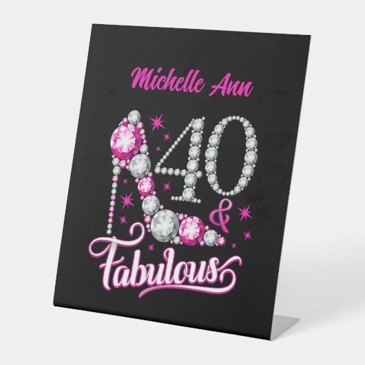 Signe De Table 40 et fabuleux, 40e anniversaire, n'importe quel n (Recto)
