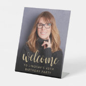 Signe De Table 40e anniversaire de fête Photo Bienvenue (Recto)
