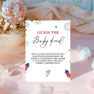 Signe De Table 4 juillet Guess The Baby Food Baby shower Jeu