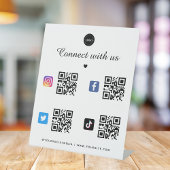 Signe De Table 4 Social Media Qr Code Heart Logo TikTok Facebook