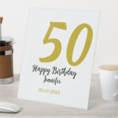 Signe De Table 50e anniversaire ajouter nom date année noire modè (In SItu)