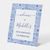 Signe De Table 50e anniversaire Carreaux portugais Bienvenue (Recto)