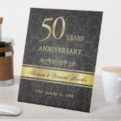 Signe De Table 50e anniversaire du Mariage Black Gold (In SItu)