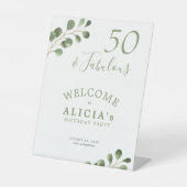 Signe De Table 50e anniversaire élégante fête bienvenue (Recto)