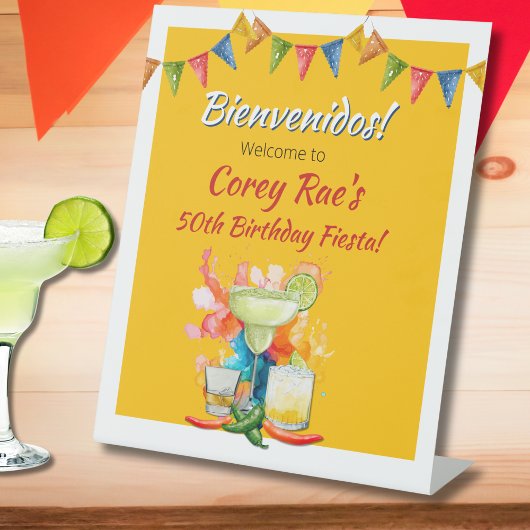 Signe De Table 50e anniversaire Fiesta Theme Bienvenidos Bienvenu