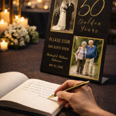 Signe De Table 50th Anniversary Guest Book Table Display Sign
