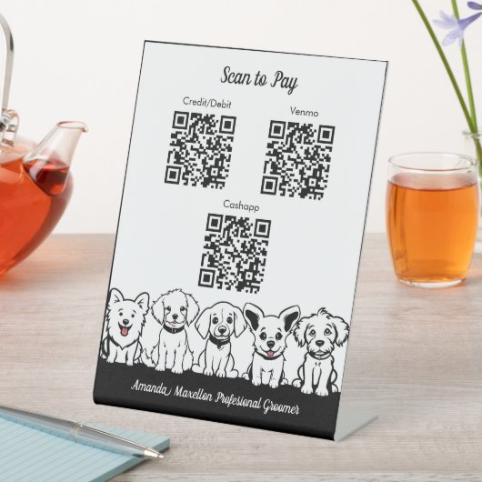 Signe De Table 5 Chiens mignons Analyse professionnelle pour paye (In SItu)