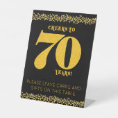Signe De Table 70e anniversaire Cheers to 70 ans Parties scintill (Recto)