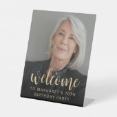 Signe De Table 70e anniversaire de fête Photo Bienvenue (Recto)