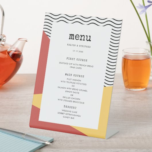 Signe De Table 80s Pop art Memphis menu (In SItu)