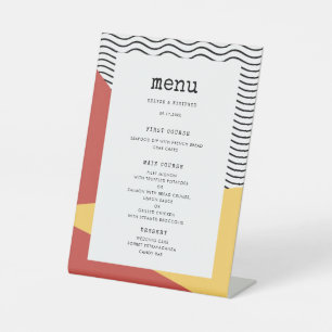 Signe De Table 80s Pop art Memphis menu