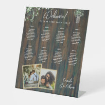 8 Table SIÈGE PHOTOGRAPHIQUE Rustique en bois