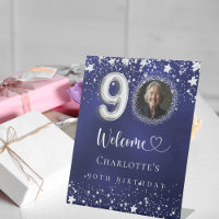 90e anniversaire bleu argent étoiles photo bienven