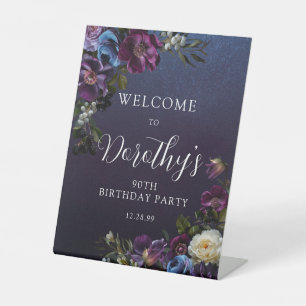 Signe De Table 90e anniversaire Purple Moody Flower Accueil perso