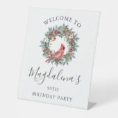 Signe De Table 90th Birthday Party Red Cardinal Welcome (Recto)