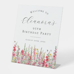 Signe De Table 95e fête d'anniversaire Août Fleur de naissance Bi