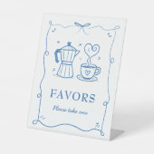 Signe De Table A Baby Is Brewing Coffee Baby Shower Favors Sign (Recto)