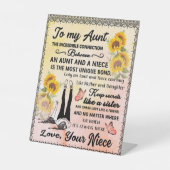 Signe De Table À Mon Cadeau Tante, Cadeau Tournesol De La Nièce (Recto)