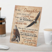 Signe De Table À Mon Don Fille, Papa Et Fille, Aigle Aigle (In SItu)