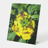 Signe De Table Abeille sur Fleurs Jaunes (Recto)