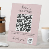 Signe De Table Abonnez-vous au code QR Pink blush (In SItu)
