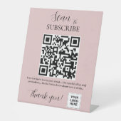 Signe De Table Abonnez-vous au code QR Pink blush (Recto)
