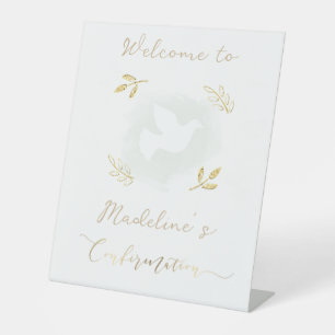 Signe De Table accents dorés Confirmation bienvenue