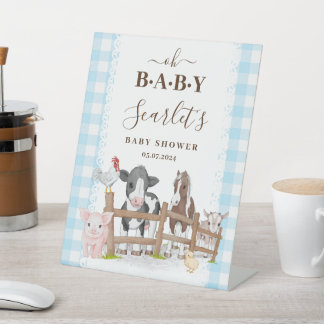 Signe De Table Accueil Baby shower de ferme