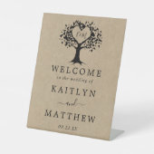 Signe De Table Accueil de la collection Rustic Heart Tree Mariage (Recto)