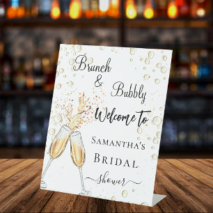 Signe De Table Accueil déjeuner pétillant pour la fête de mariage