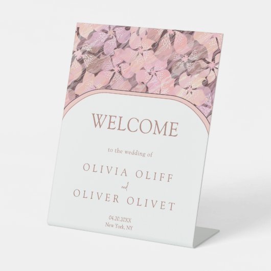 Signe De Table Accueil du Mariage Peach Romance (Recto)