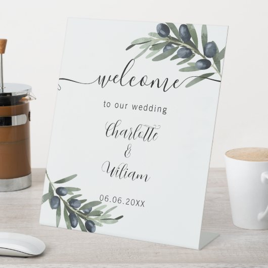 Signe De Table Accueil feuille de verdure mariage (In SItu)