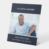 Signe De Table Accueil funéraire en bleu (Recto)