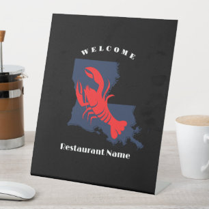 Signe De Table Accueil moderne écrevisse rouge Louisiane nom pers
