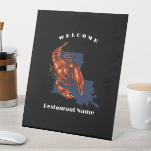 Signe De Table Accueil moderne écrevisse rouge Louisiane nom pers