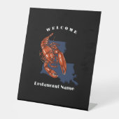 Signe De Table Accueil moderne écrevisse rouge Louisiane nom pers (Recto)
