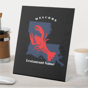 Signe De Table Accueil moderne écrevisse rouge Louisiane nom pers