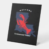 Signe De Table Accueil moderne écrevisse rouge Louisiane nom pers (Recto)