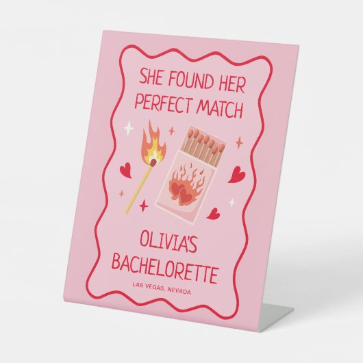 Signe De Table Accueil parfait Match Bachelorette (Recto)